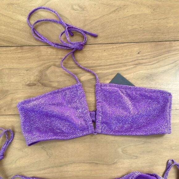 TRIANGL TOP ONLY ASTER - VIOLET SPARKLE SET NO BAG NEW WITH TAGS - Picture 2 of 5